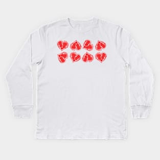 paint splater hearts Kids Long Sleeve T-Shirt